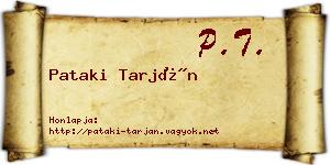 Pataki Tarján névjegykártya
